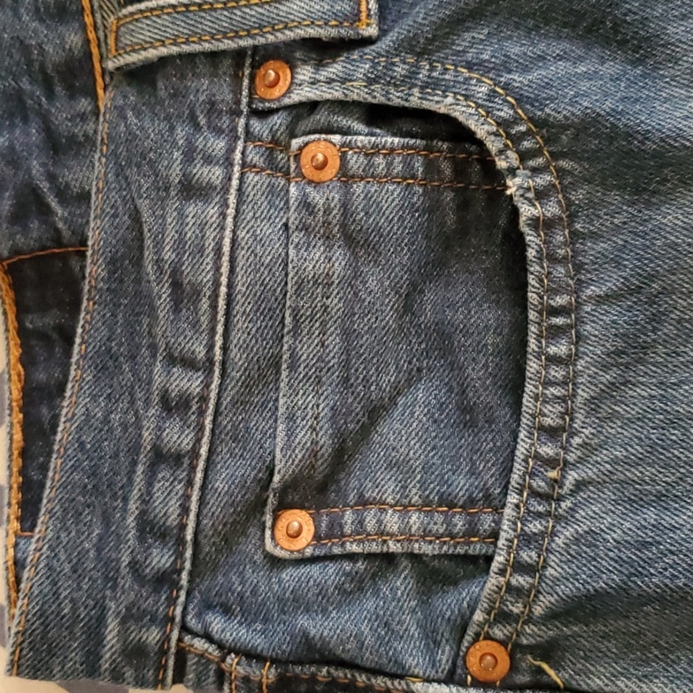 Levi's 469 Blue Denim Jean Shorts Size 38 - Picture 4 of 7